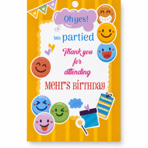 Smiley Thank You Card For Attending Party (20pcs)-Customizable