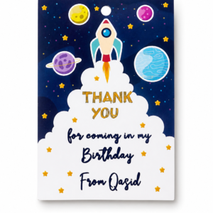 Space Theme Thank You Card (20 pcs)- Customizable
