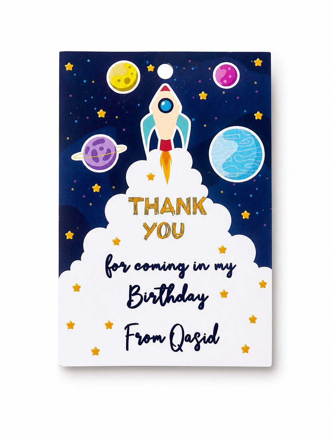 Space Theme Thank You Card (20 pcs)- Customizable