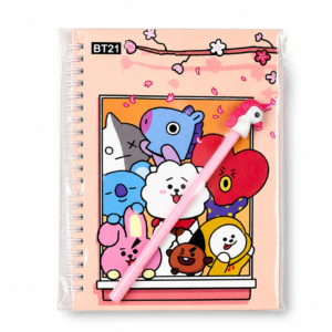 Cream Cute Wiro Notebook with Matching Pen