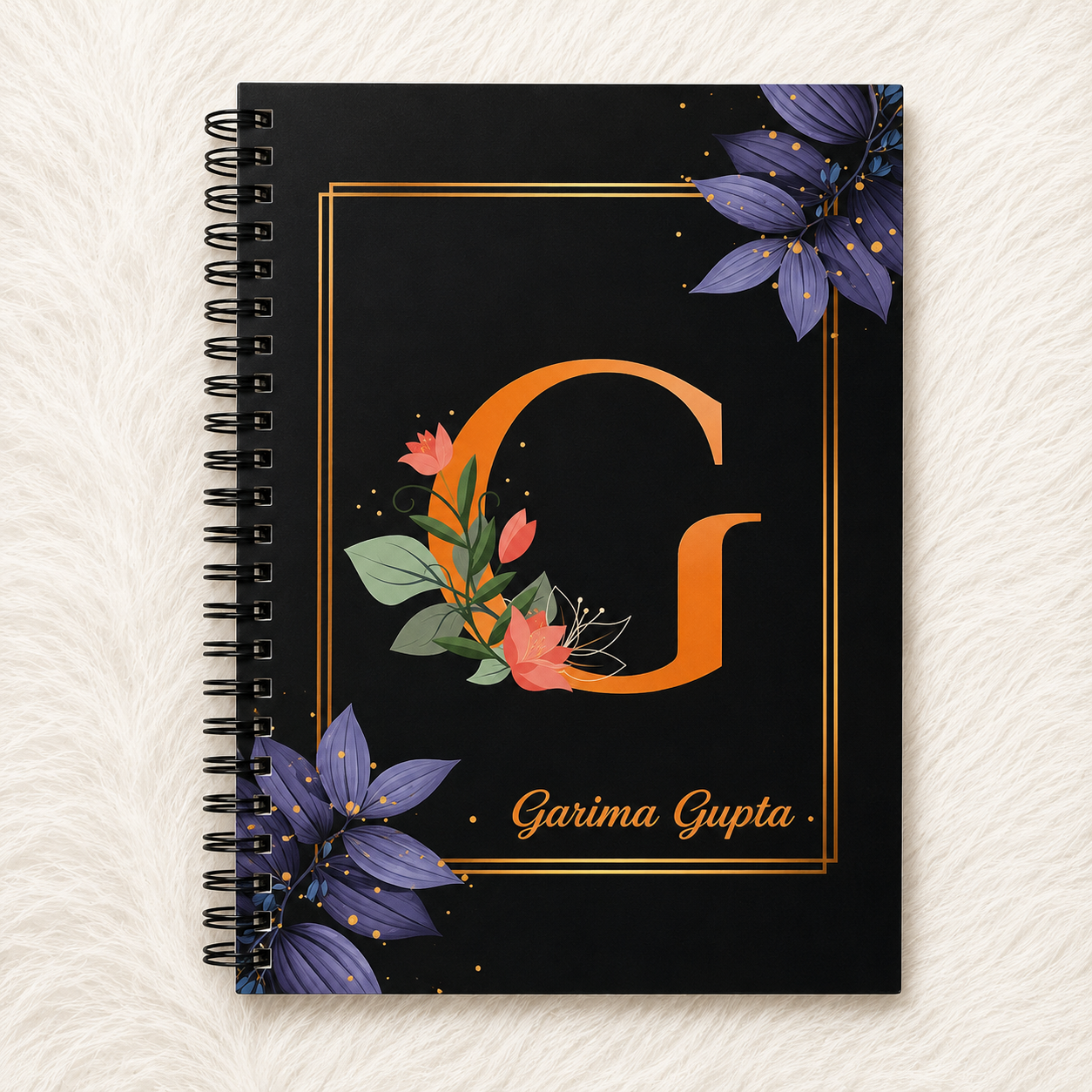 Customizable Name Initial Stylish Personalized Notebooks (A5 Size) - Image 21
