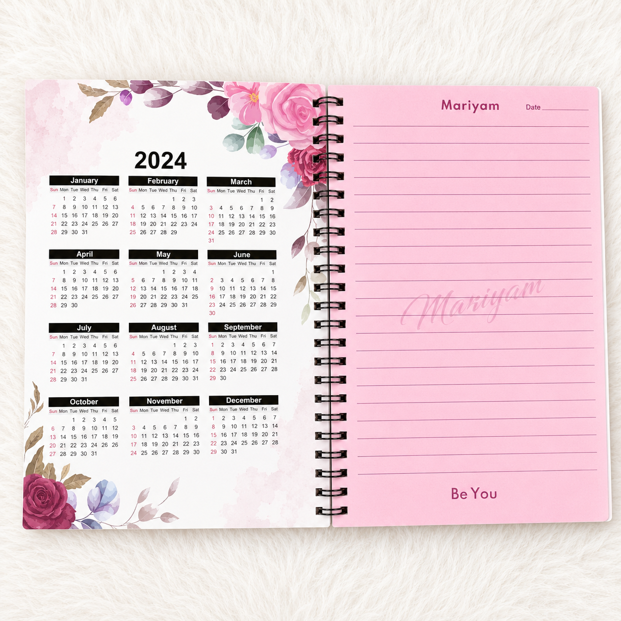 Customizable Name Initial Stylish Personalized Notebooks (A5 Size) - Image 11