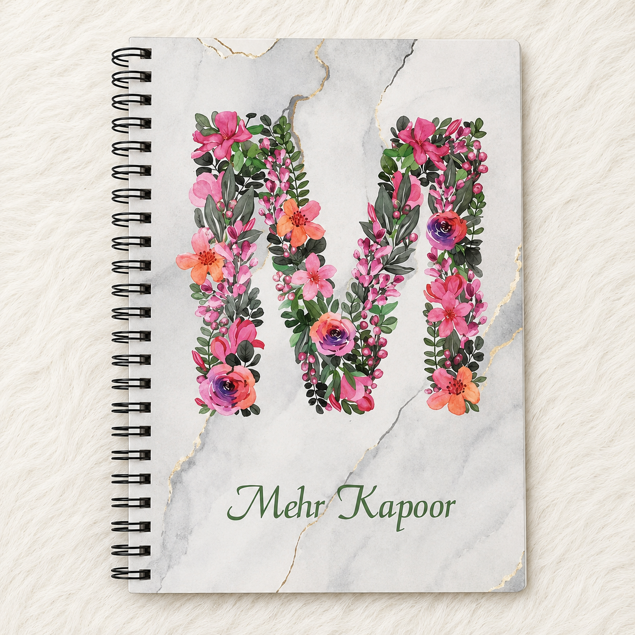 Customizable Name Initial Stylish Personalized Notebooks (A5 Size) - Image 16